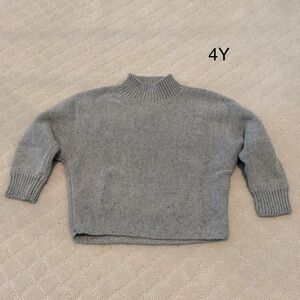 Millk Kids unisex Grey Sprinkle Mock Neck Knit Sweater